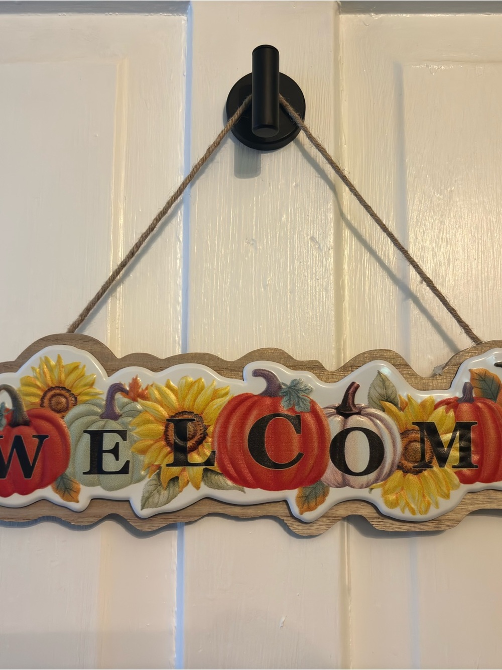 Autumn Welcome Wall Hanging with Pumpkins & Sunflowers